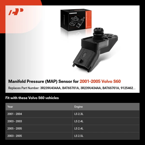 Manifold Pressure (MAP) Sensor for 2001-2005 Volvo S60