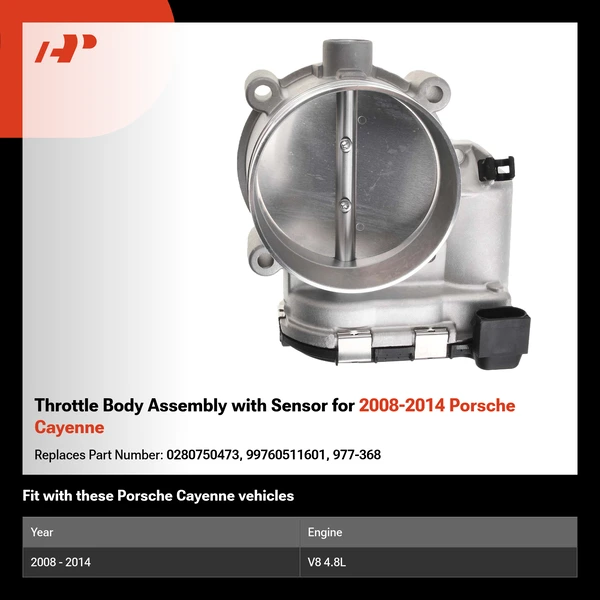 Throttle Body Assembly with Sensor for 2008-2014 Porsche Cayenne