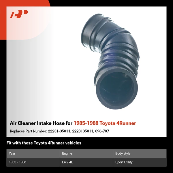 Air Cleaner Intake Hose for 1985-1988 Toyota 4Runner