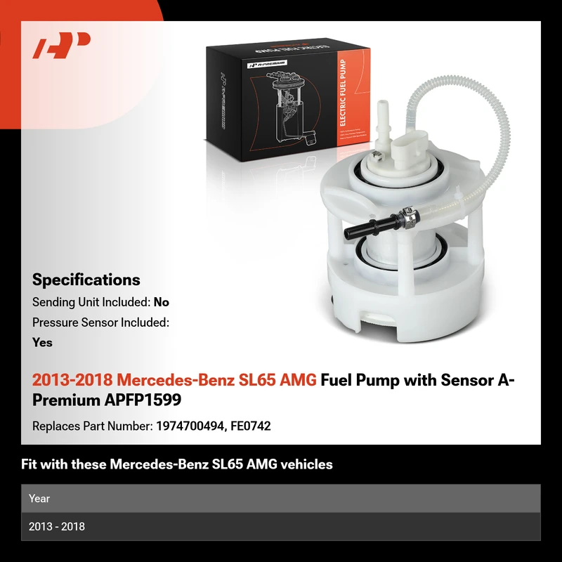 2013-2018 Mercedes-Benz SL65 AMG Fuel Pump with Sensor A-Premium APFP1599