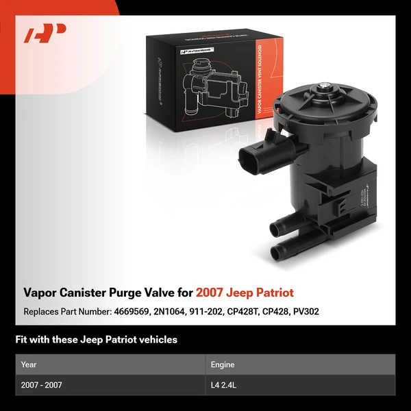 Vapor Canister Purge Valve for 2007 Jeep Patriot