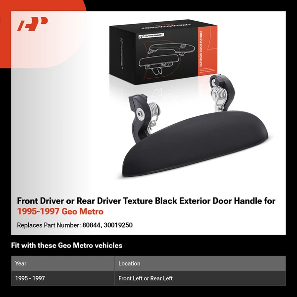Front Driver or Rear Driver Texture Black Exterior Door Handle for 1995-1997 Geo Metro