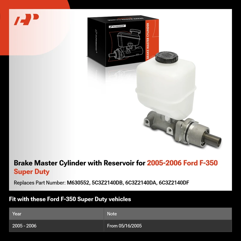 Brake Master Cylinder with Reservoir for 2005-2006 Ford F-350 Super Duty