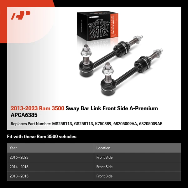 2013-2023 Ram 3500 Sway Bar Link Front Side A-Premium APCA6385
