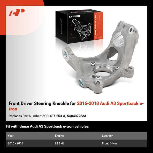 Front Driver Steering Knuckle for 2016-2018 Audi A3 Sportback e-tron