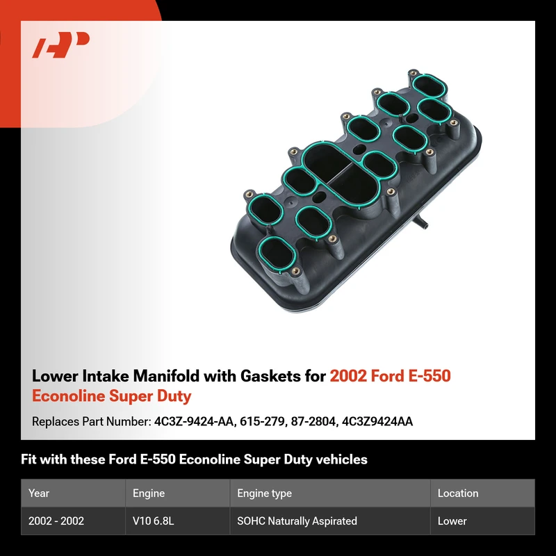 Lower Intake Manifold with Gaskets for 2002 Ford E-550 Econoline Super Duty