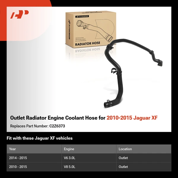 Outlet Radiator Engine Coolant Hose for 2010-2015 Jaguar XF