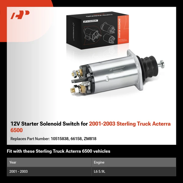 12V Starter Solenoid Switch for 2001-2003 Sterling Truck Acterra 6500