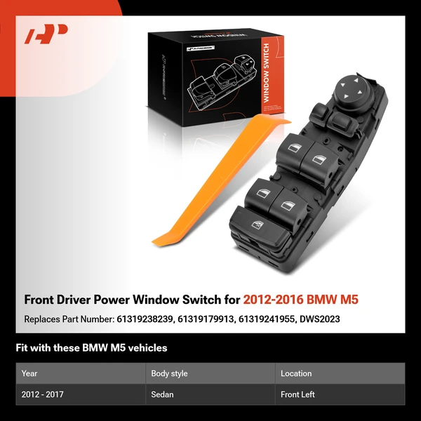 Front Driver Power Window Switch for 2012-2016 BMW M5