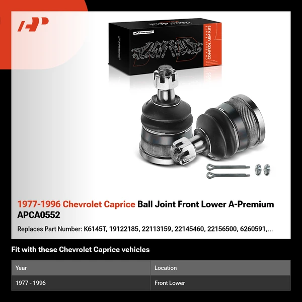 1977-1996 Chevrolet Caprice Ball Joint Front Lower A-Premium APCA0552