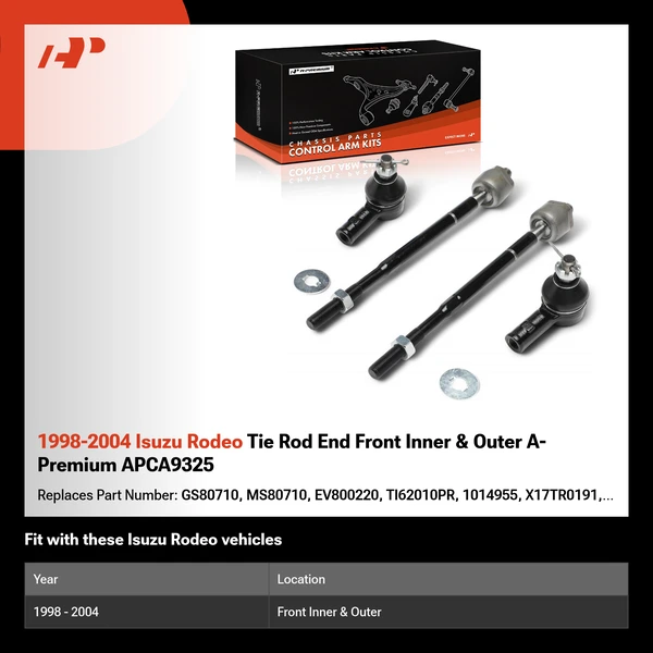 1998-2004 Isuzu Rodeo Tie Rod End Front Inner & Outer A-Premium APCA9325