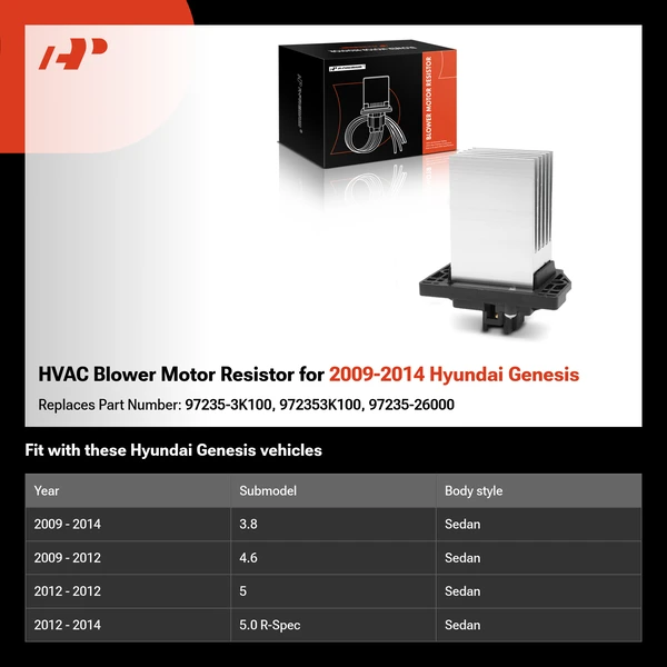 HVAC Blower Motor Resistor for 2009-2014 Hyundai Genesis