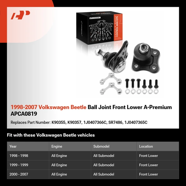 1998-2007 Volkswagen Beetle Ball Joint Front Lower A-Premium APCA0819