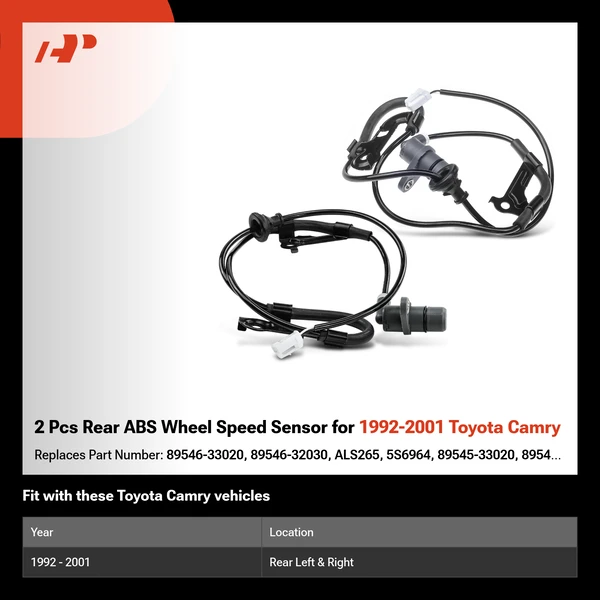 2 Pcs Rear ABS Wheel Speed Sensor for 1992-2001 Toyota Camry