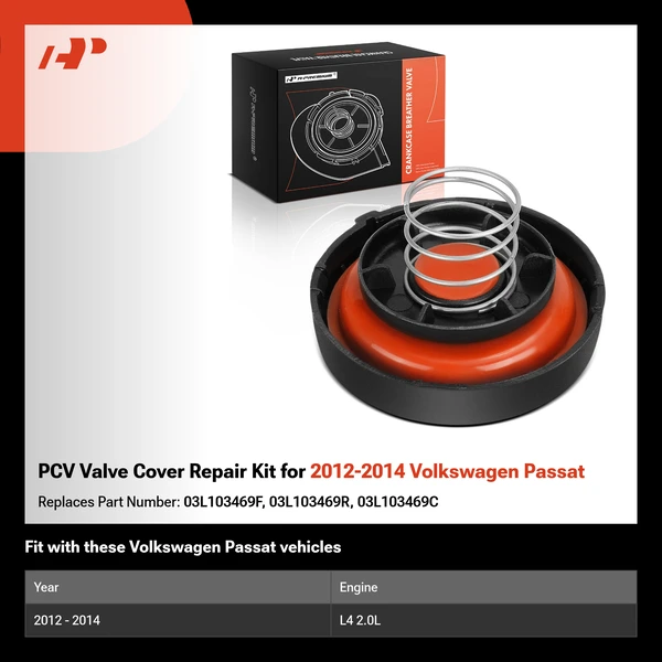 PCV Valve Cover Repair Kit for 2012-2014 Volkswagen Passat