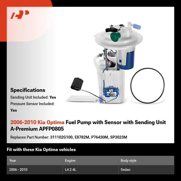 2006-2010 Kia Optima Fuel Pump with Sensor with Sending Unit A-Premium APFP0805