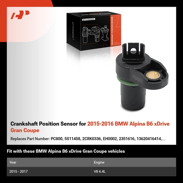 Crankshaft Position Sensor for 2015-2017 BMW Alpina B6 xDrive Gran Coupe