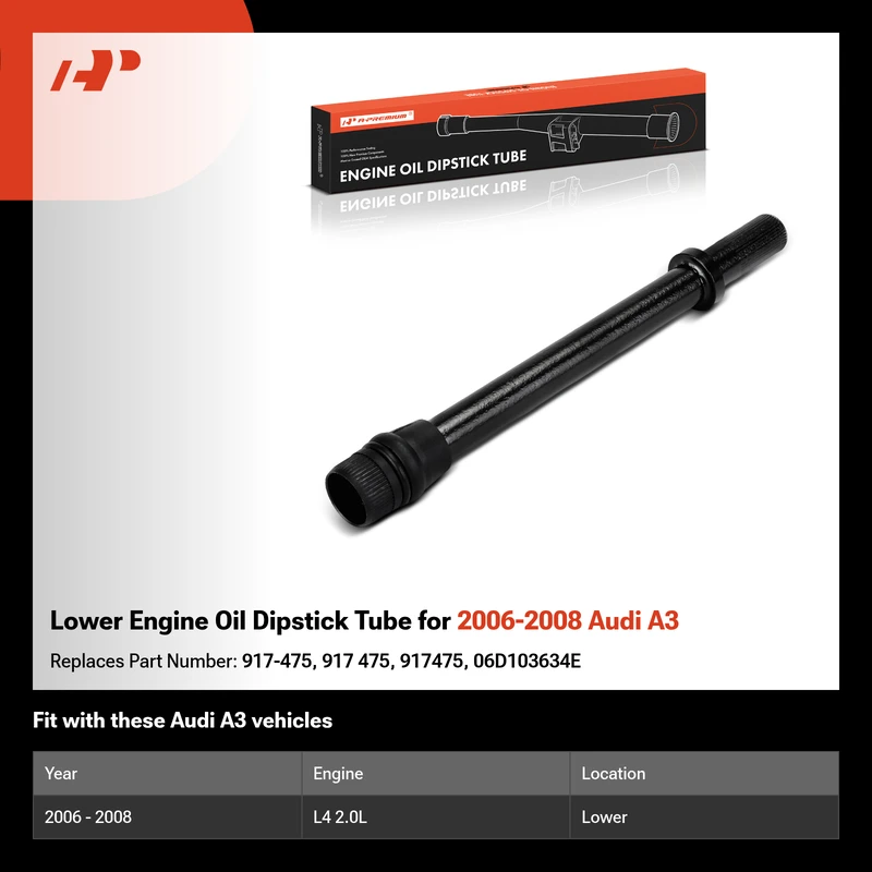 Lower Engine Oil Dipstick Tube for 2006-2008 Audi A3