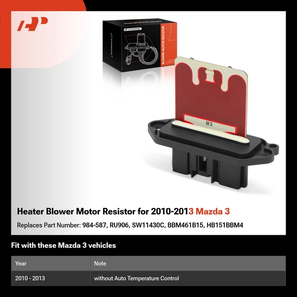 Heater Blower Motor Resistor for 2010-2013 Mazda 3