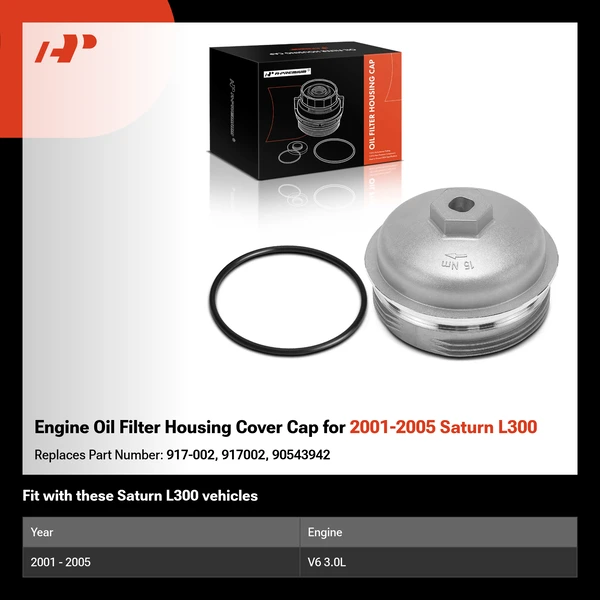 Engine Oil Filter Housing Cover Cap for 2001-2005 Saturn L300
