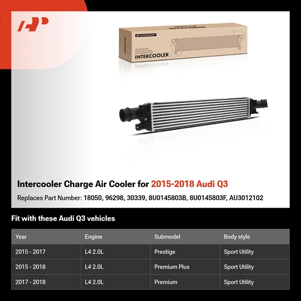 Intercooler Charge Air Cooler for 2015-2018 Audi Q3