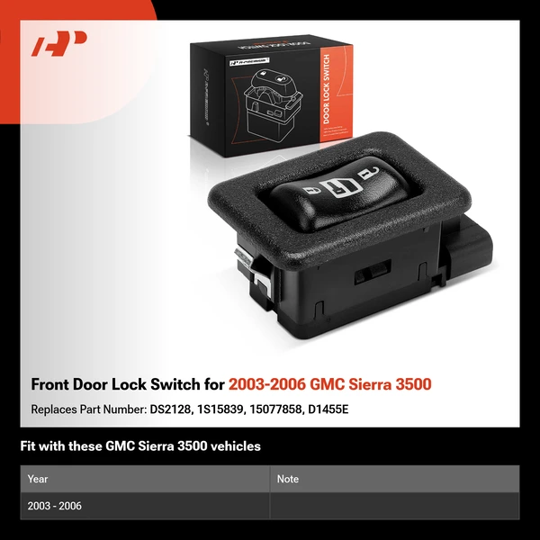 Front Door Lock Switch for 2003-2006 GMC Sierra 3500