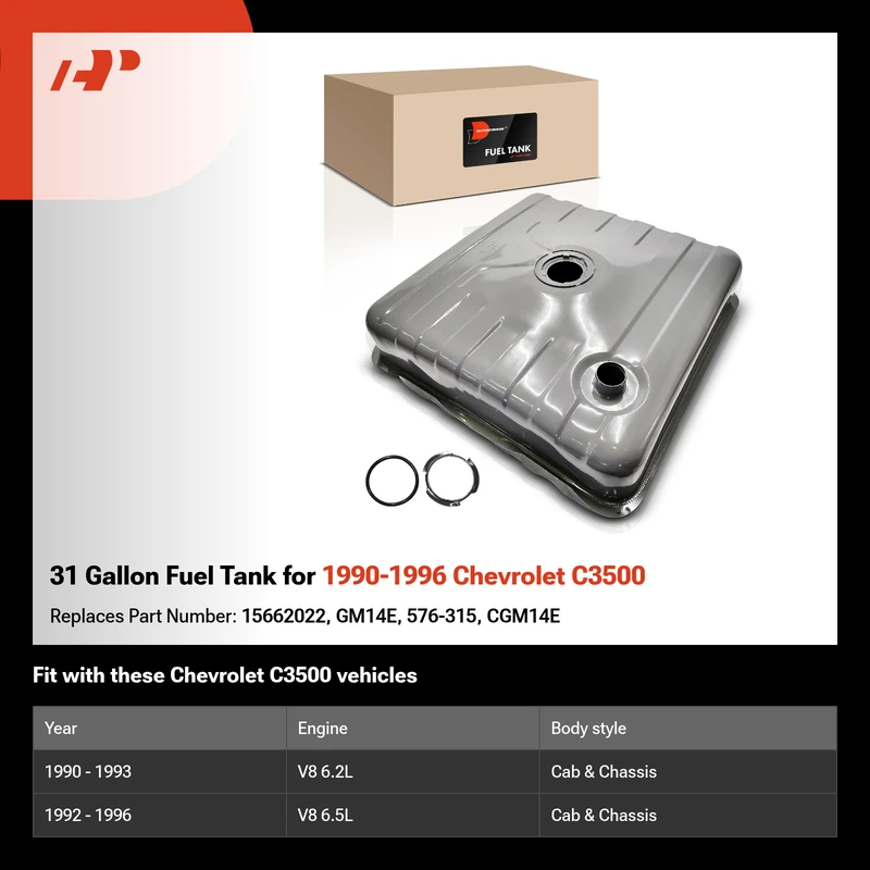 31 Gallon Fuel Tank for 1990-1996 Chevrolet C3500