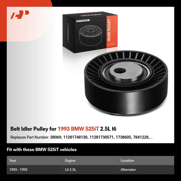 Belt Idler Pulley for 1993 BMW 525iT 2.5L l6