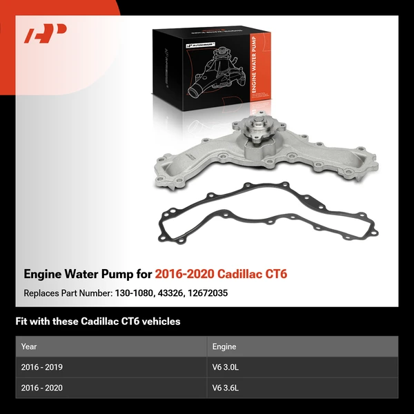 Engine Water Pump for 2016-2020 Cadillac CT6