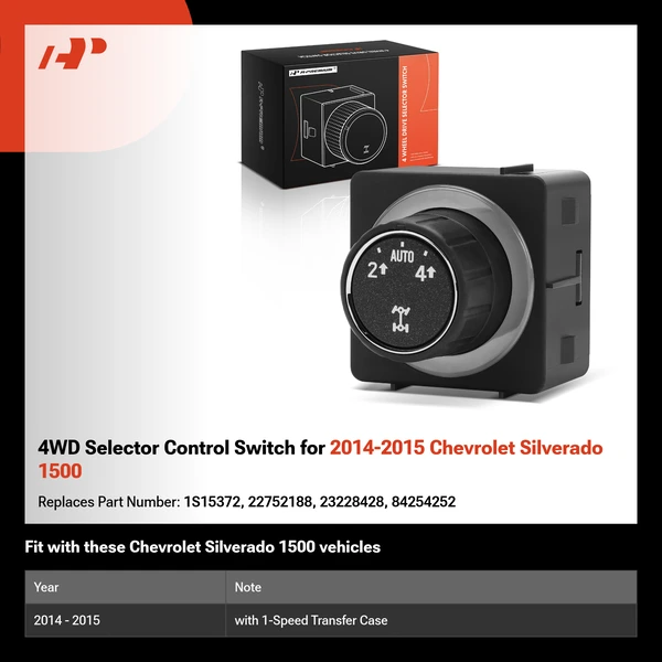 4WD Selector Control Switch for 2014-2015 Chevrolet Silverado 1500