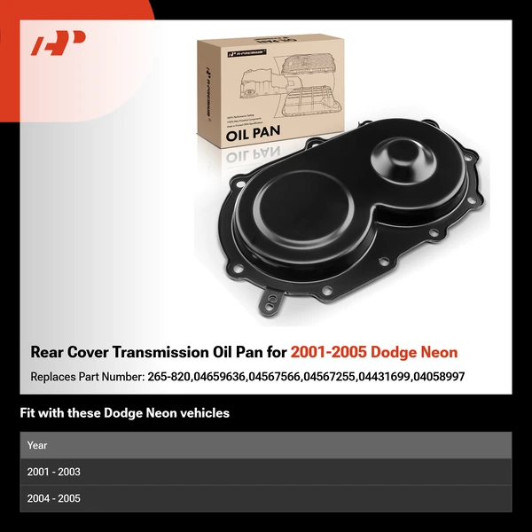 Rear Cover Transmission Oil Pan for 2001-2005 Dodge Neon