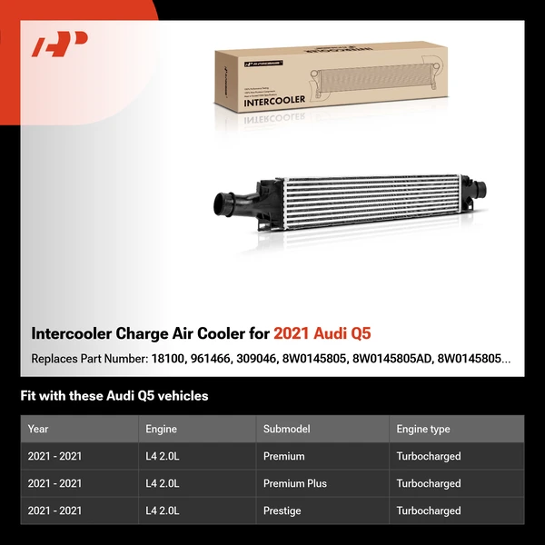 Intercooler Charge Air Cooler for 2021 Audi Q5