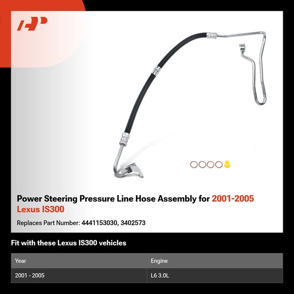 Power Steering Pressure Line Hose Assembly for 2001-2005 Lexus IS300