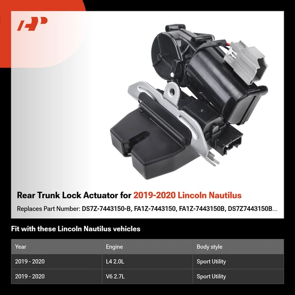 Rear Trunk Lock Actuator for 2019-2020 Lincoln Nautilus