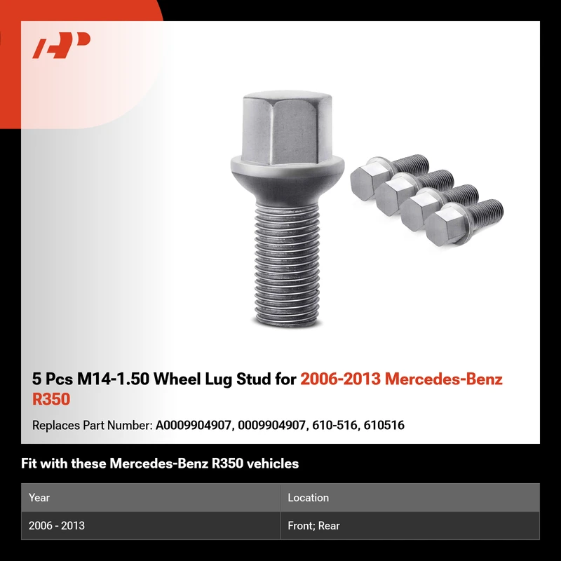 5 Pcs M14-1.50 Wheel Lug Stud for 2006-2013 Mercedes-Benz R350