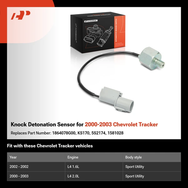 Knock Detonation Sensor for 2000-2003 Chevrolet Tracker