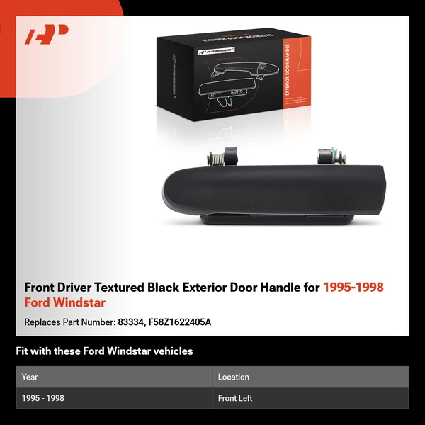 Front Driver Textured Black Exterior Door Handle for 1995-1998 Ford Windstar