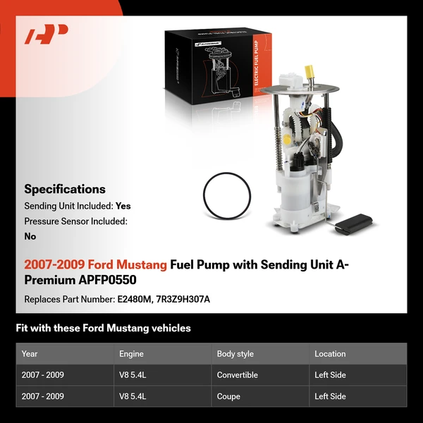 2007-2009 Ford Mustang Fuel Pump with Sending Unit A-Premium APFP0550