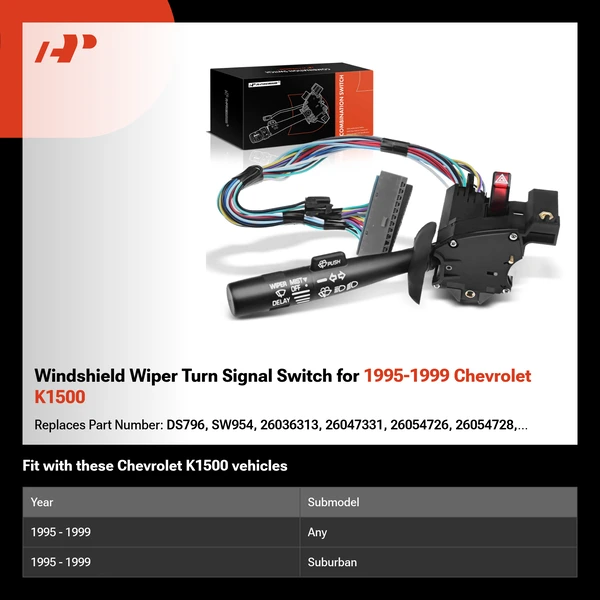 Windshield Wiper Turn Signal Switch for 1995-1999 Chevrolet K1500