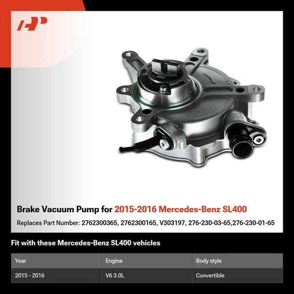 Brake Vacuum Pump for 2015-2016 Mercedes-Benz SL400