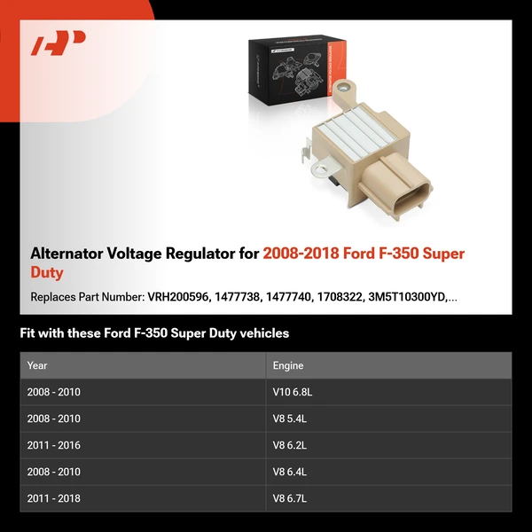 Alternator Voltage Regulator for 2008-2018 Ford F-350 Super Duty