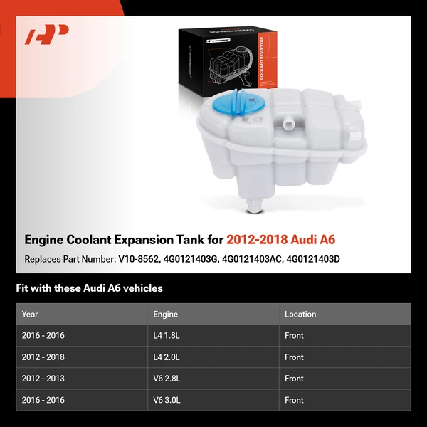 Engine Coolant Expansion Tank for 2012-2018 Audi A6