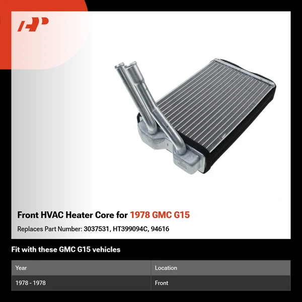 Front HVAC Heater Core for 1978 GMC G15