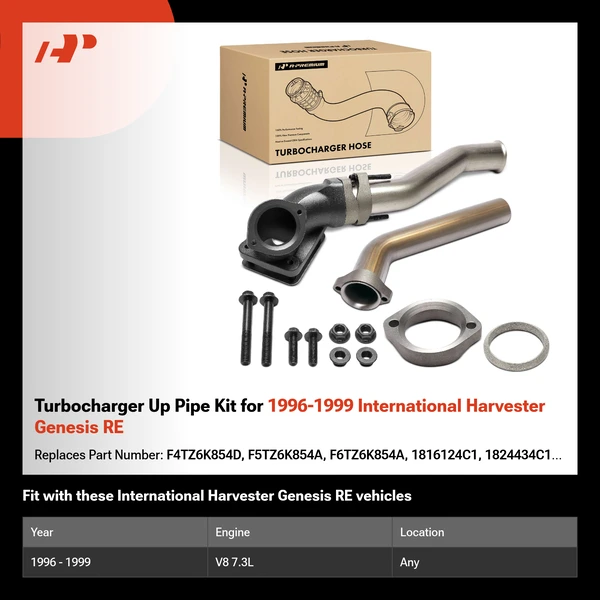 Turbocharger Up Pipe Kit for 1996-1999 International Harvester Genesis RE