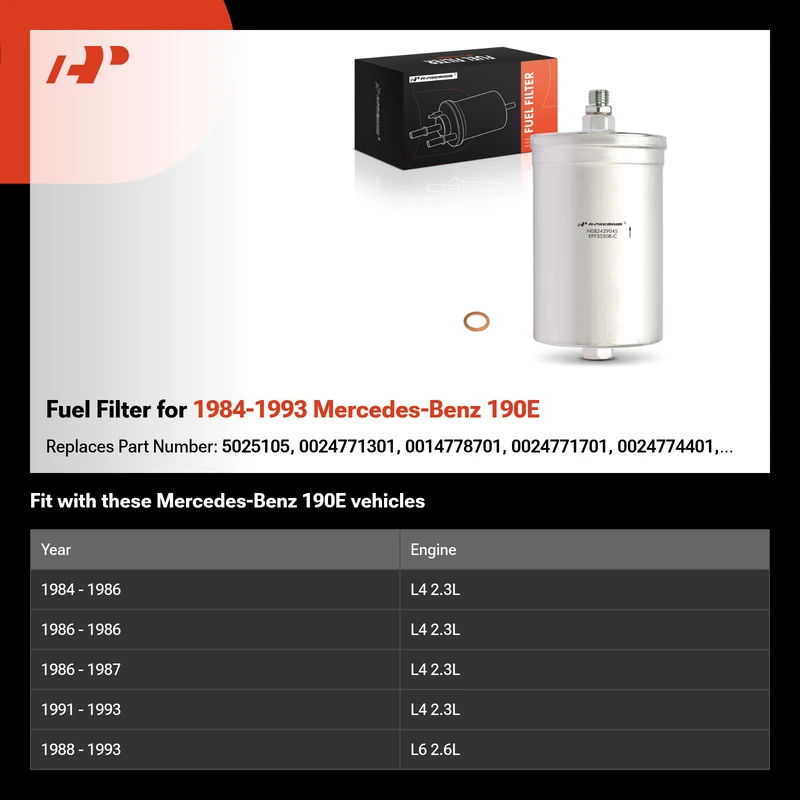 Fuel Filter for 1984-1993 Mercedes-Benz 190E