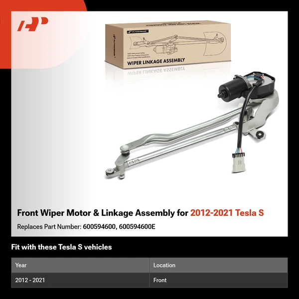 Front Wiper Motor & Linkage Assembly for 2012-2021 Tesla S