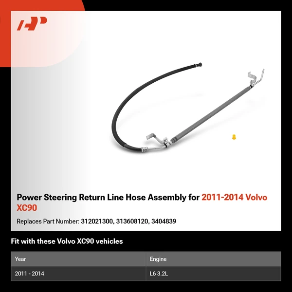 Power Steering Return Line Hose Assembly for 2011-2014 Volvo XC90