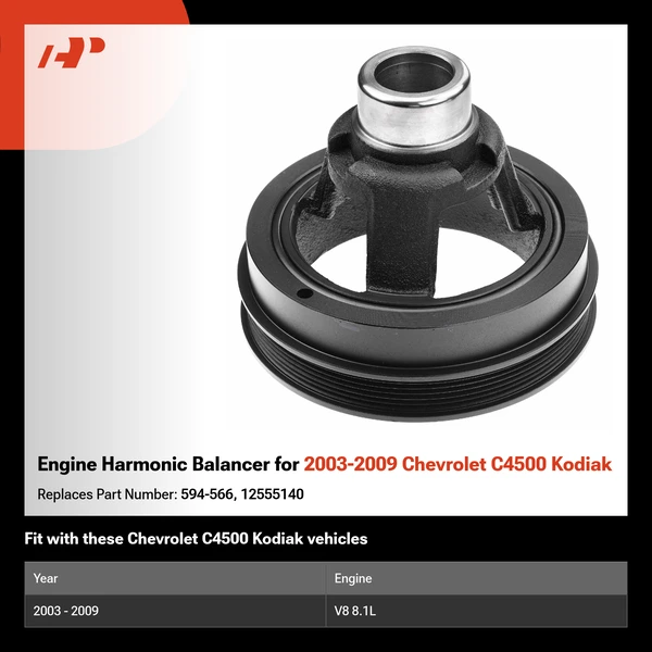 Engine Harmonic Balancer for 2003-2009 Chevrolet C4500 Kodiak