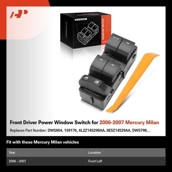 Front Driver Power Window Switch for 2006-2007 Mercury Milan