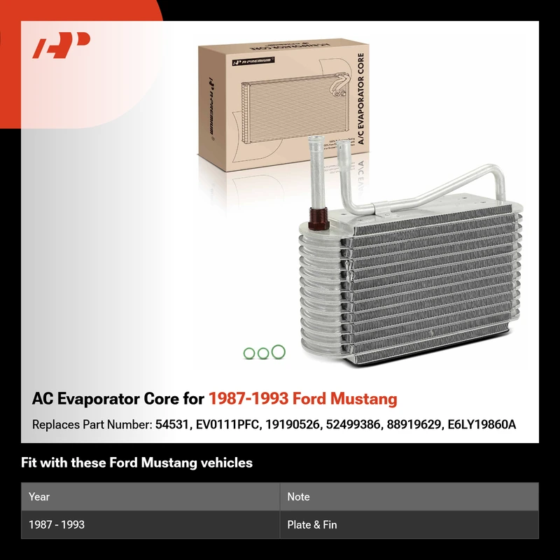 AC Evaporator Core for 1987-1993 Ford Mustang